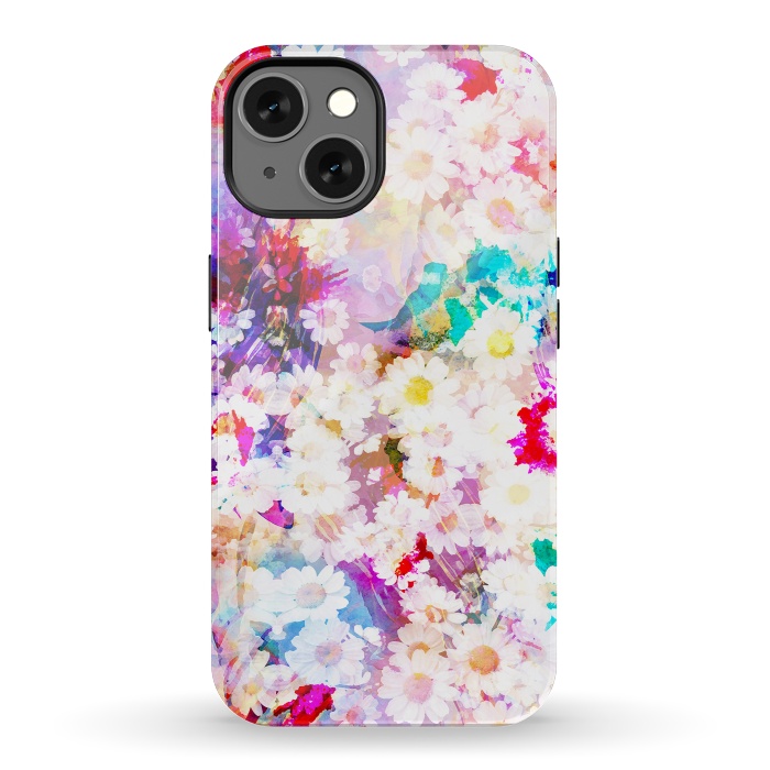 iPhone 13 StrongFit Colorful watercolor daisy petals by Oana 
