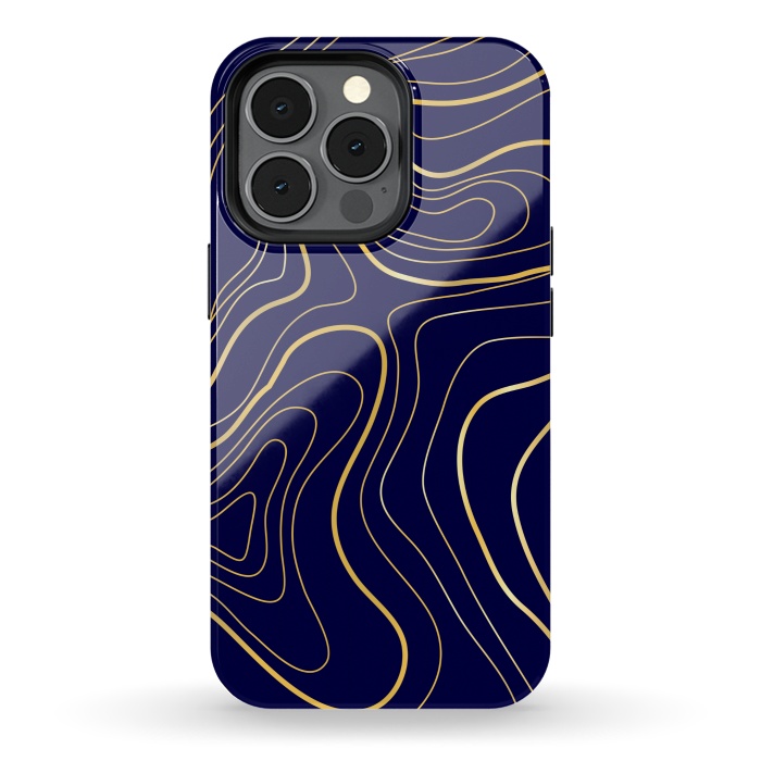 iPhone 13 pro StrongFit golden abstract lines by MALLIKA