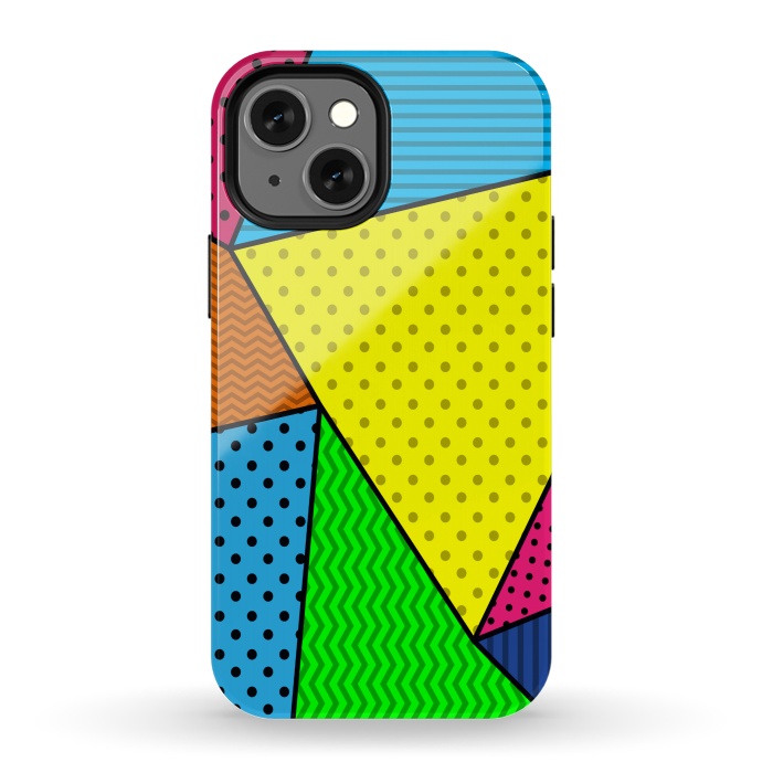 iPhone 13 mini StrongFit colourful abstract dotted pattern by MALLIKA