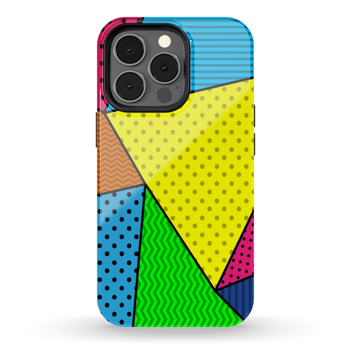 iPhone 13 pro StrongFit colourful abstract dotted pattern by MALLIKA