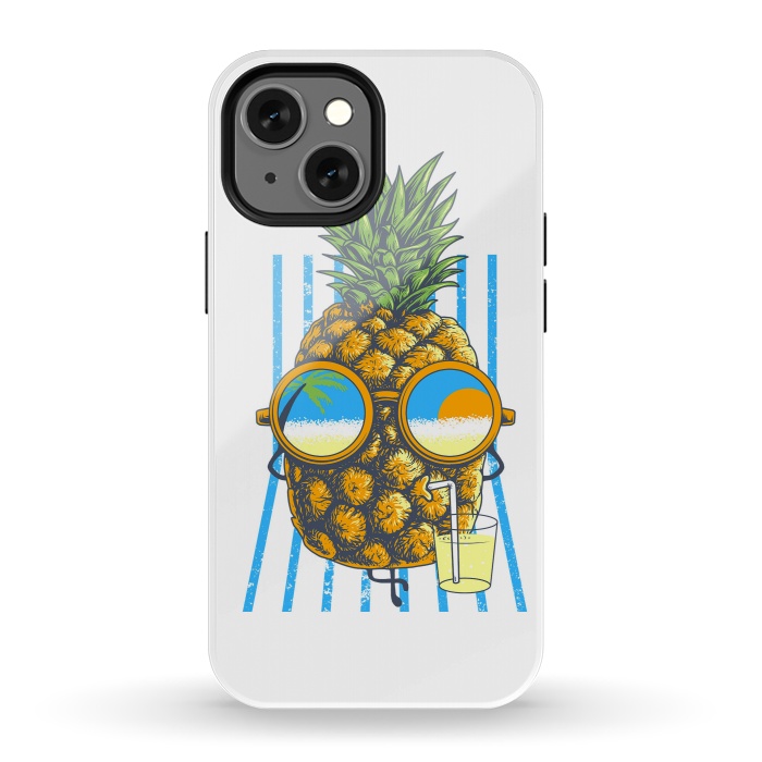iPhone 13 mini StrongFit Pineapple Sunbathe by Afif Quilimo