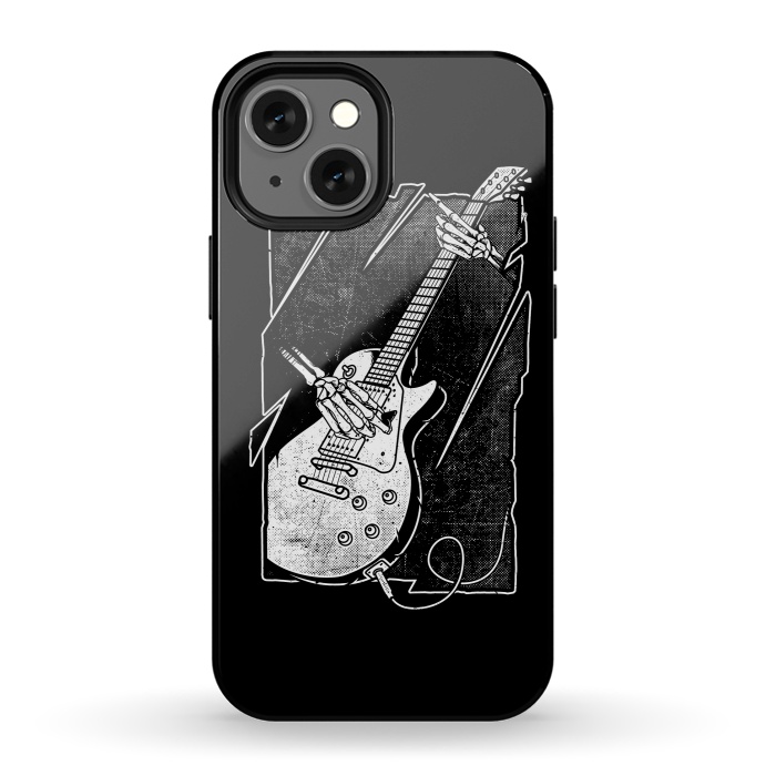 iPhone 13 mini StrongFit Skull Guitarist by Afif Quilimo