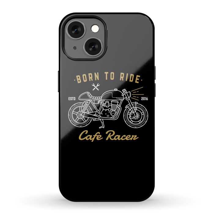 iPhone 13 StrongFit Born to Ride Cafe Racer by Afif Quilimo