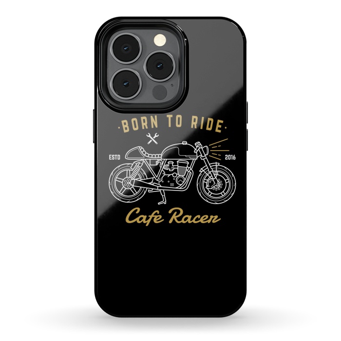 iPhone 13 pro StrongFit Born to Ride Cafe Racer by Afif Quilimo