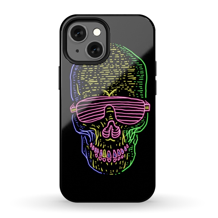 iPhone 13 mini StrongFit Skull Neon 1 by Afif Quilimo