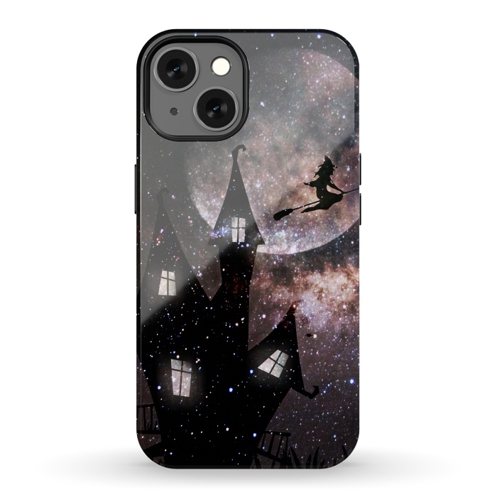 iPhone 13 StrongFit Flying witch and dark house at night by Oana 