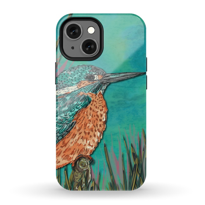 iPhone 13 mini StrongFit Kingfisher by Lotti Brown
