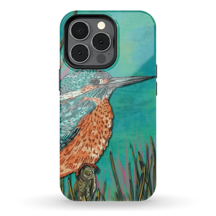 iPhone 13 pro StrongFit Kingfisher by Lotti Brown