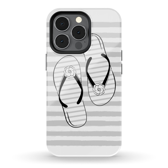 iPhone 13 pro StrongFit Stylish striped flip flops by Martina