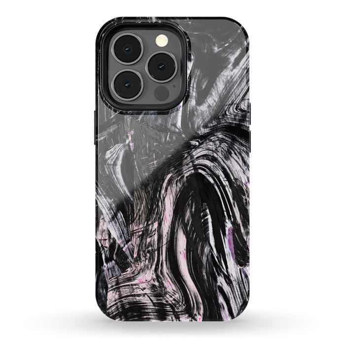 iPhone 13 pro StrongFit Tribal brushstrokes marble by Oana 