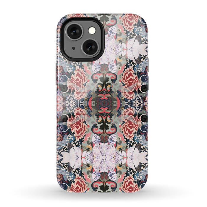 iPhone 13 mini StrongFit Japanese inspired floral mandala pattern by Oana 