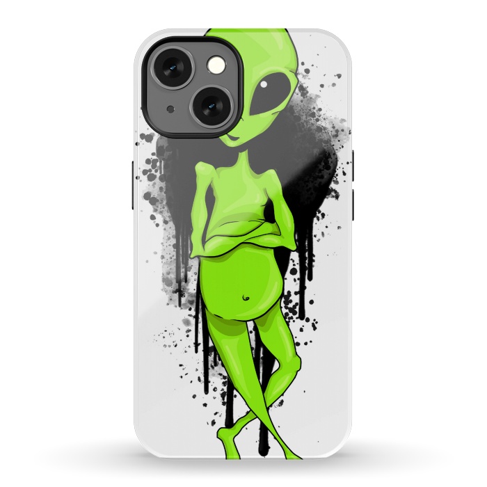iPhone 13 StrongFit Alien Graffiti by Area51 Designs