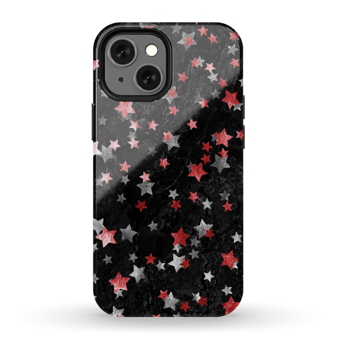 iPhone 13 mini StrongFit Silver Copper stars on marble sky by Oana 