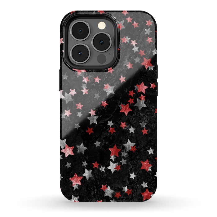 iPhone 13 pro StrongFit Silver Copper stars on marble sky by Oana 