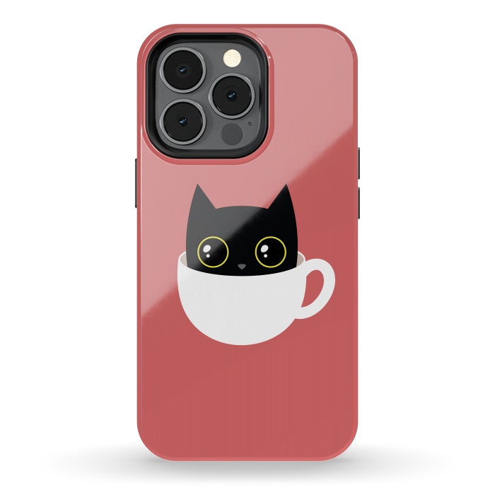 iPhone 13 pro StrongFit Coffee cat by Laura Nagel
