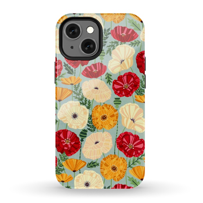 iPhone 13 mini StrongFit Textured Poppies  by Tigatiga