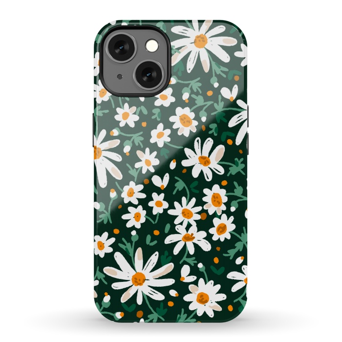 iPhone 13 StrongFit WHITE FLORAL PRINT 2  by MALLIKA