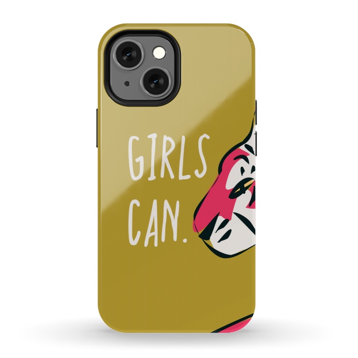 iPhone 13 mini StrongFit Girls can, mustard by Jelena Obradovic