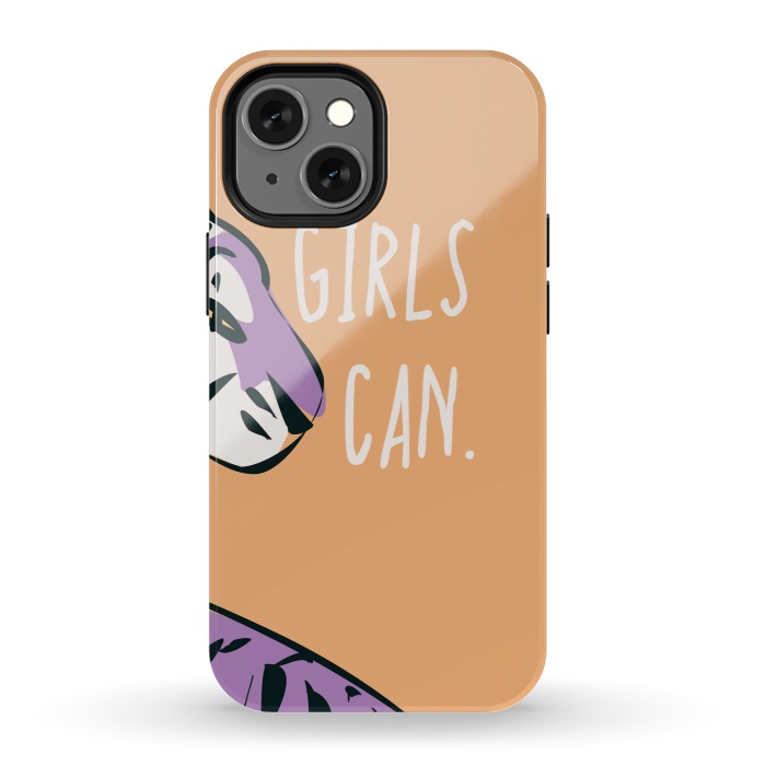 iPhone 13 mini StrongFit Girls can, peach by Jelena Obradovic