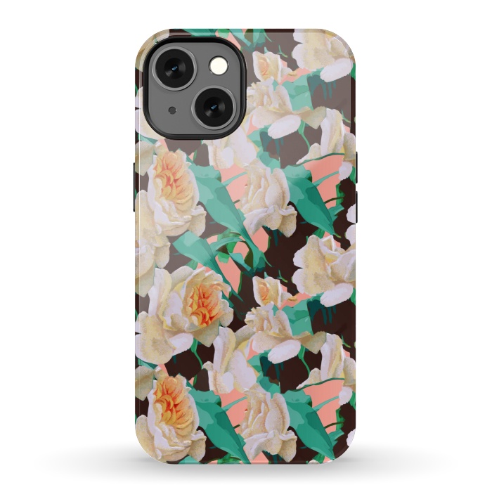 iPhone 13 StrongFit Tropical & White Blossom by Uma Prabhakar Gokhale