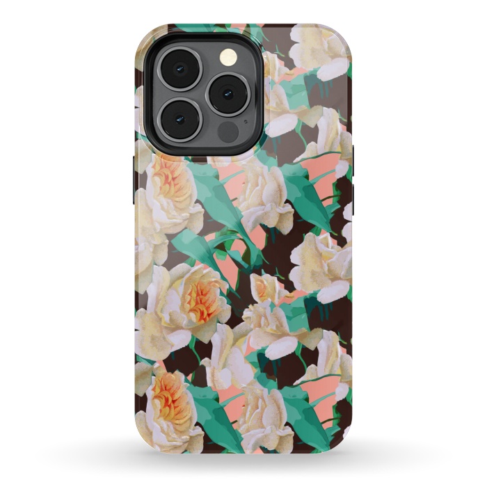 iPhone 13 pro StrongFit Tropical & White Blossom by Uma Prabhakar Gokhale