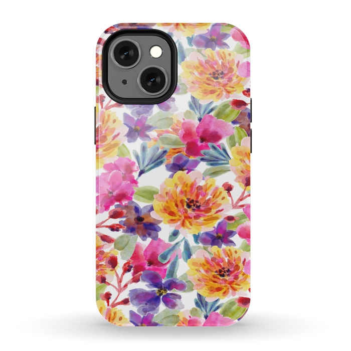 iPhone 13 mini StrongFit MULTI COLOUR FLORAL PATTERN by MALLIKA