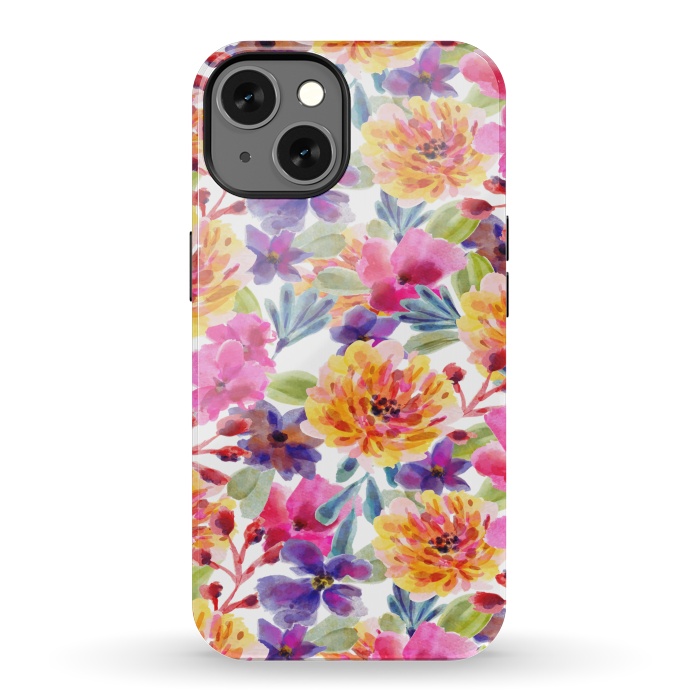 iPhone 13 StrongFit MULTI COLOUR FLORAL PATTERN by MALLIKA