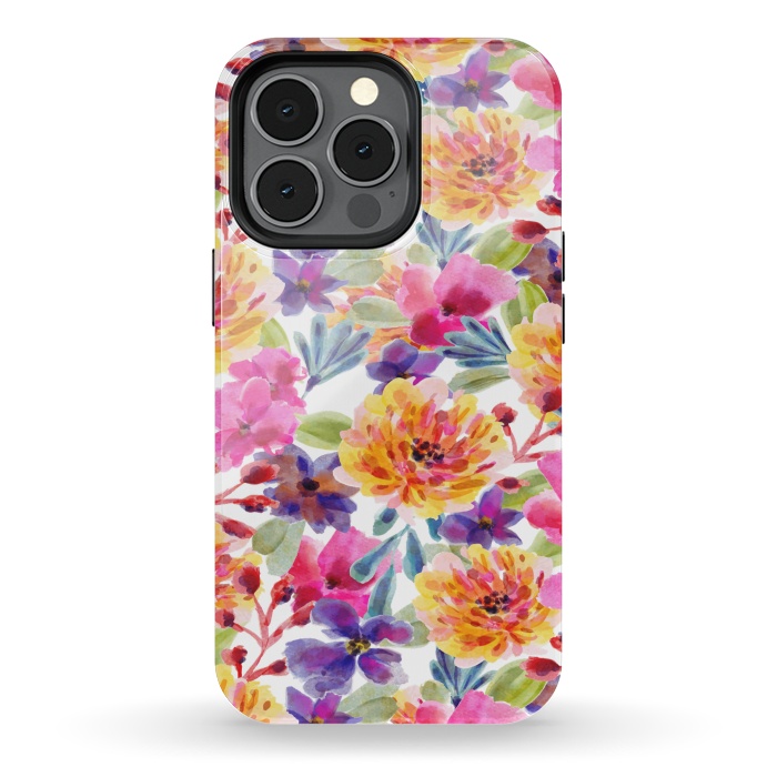 iPhone 13 pro StrongFit MULTI COLOUR FLORAL PATTERN by MALLIKA