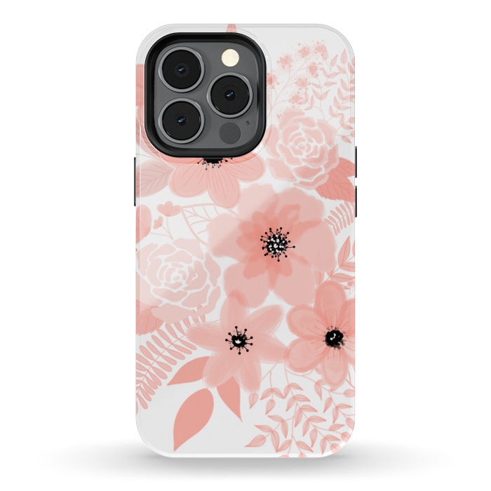 iPhone 13 pro StrongFit Peach flowers by Jms