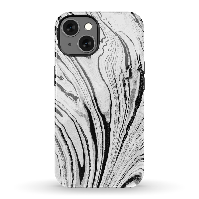 iPhone 13 StrongFit Minimal painted marble stripes by Oana 