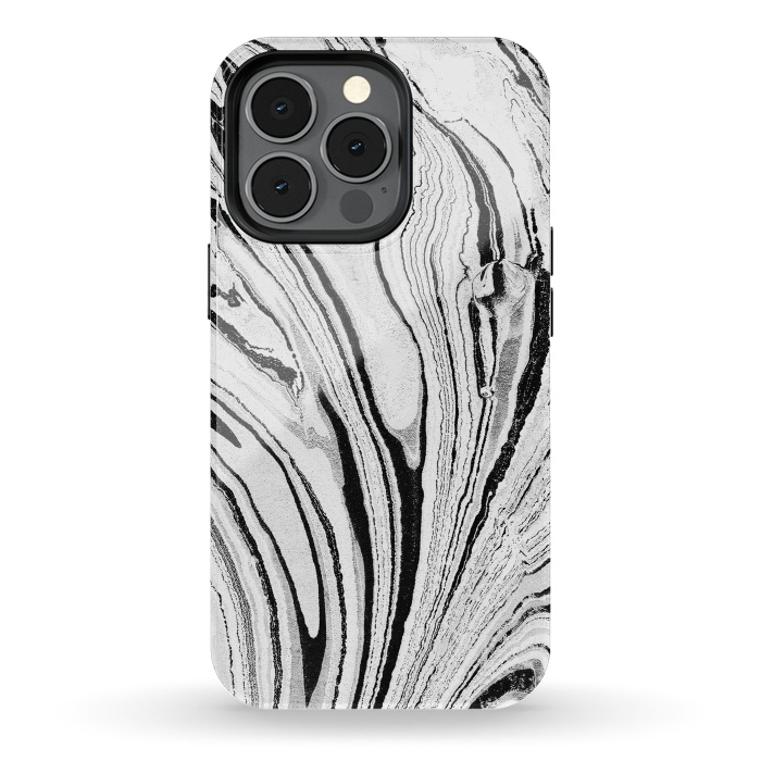 iPhone 13 pro StrongFit Minimal painted marble stripes by Oana 