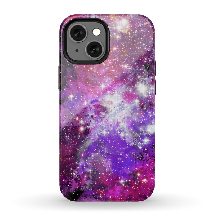 iPhone 13 mini StrongFit Purple violet starry galaxy by Oana 