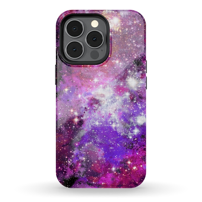 iPhone 13 pro StrongFit Purple violet starry galaxy by Oana 