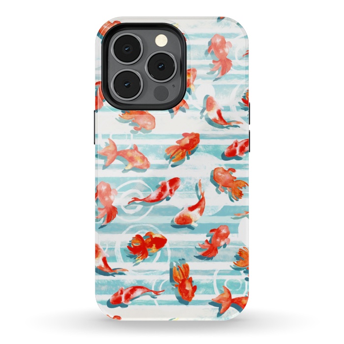 iPhone 13 pro StrongFit Watercolor Goldfish  by Tigatiga