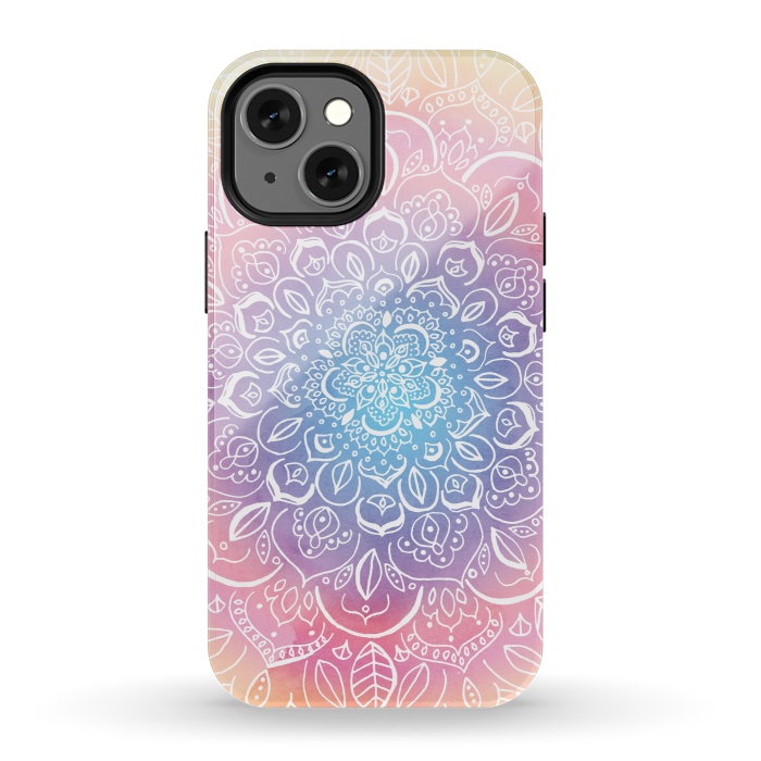 iPhone 13 mini StrongFit Rainbow Dust Mandala by Tangerine-Tane