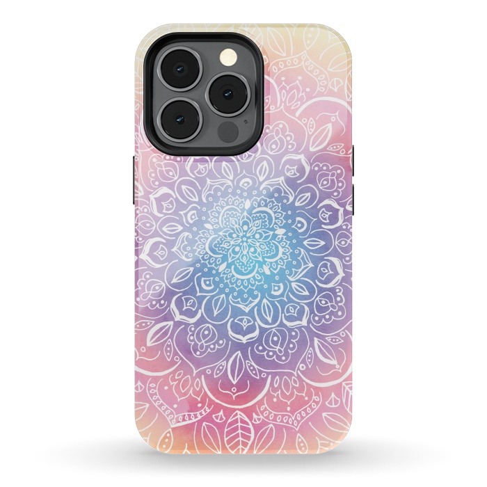 iPhone 13 pro StrongFit Rainbow Dust Mandala by Tangerine-Tane