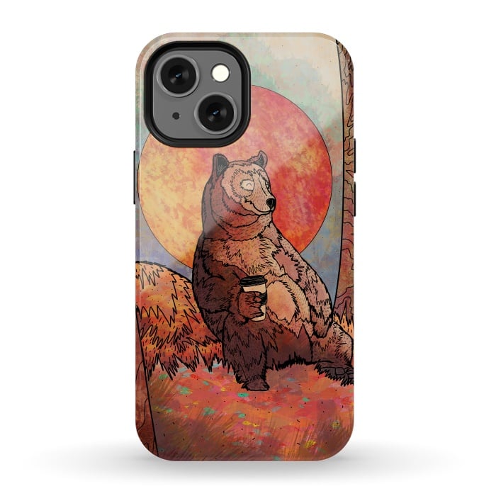 iPhone 13 mini StrongFit The relaxing bear by Steve Wade (Swade)