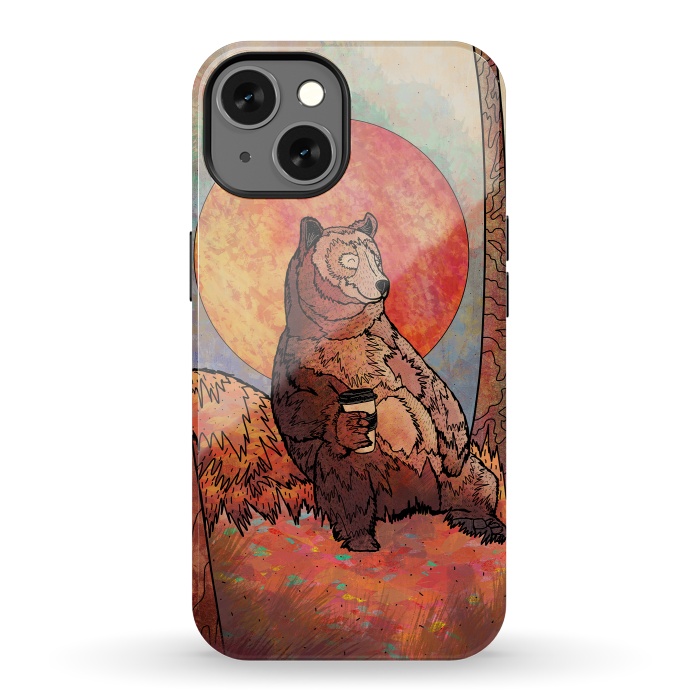 iPhone 13 StrongFit The relaxing bear by Steve Wade (Swade)