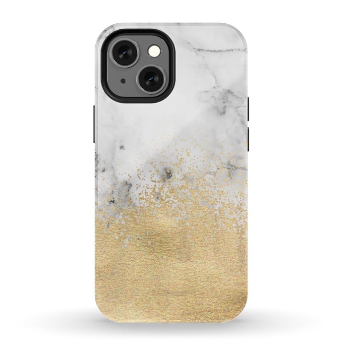 iPhone 13 mini StrongFit Gold Dust on Marble by Tangerine-Tane