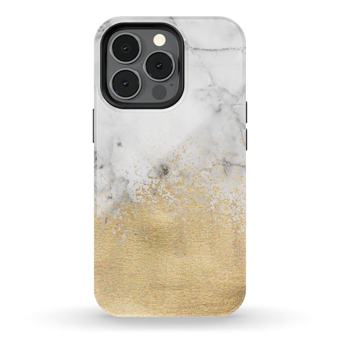 iPhone 13 pro StrongFit Gold Dust on Marble by Tangerine-Tane