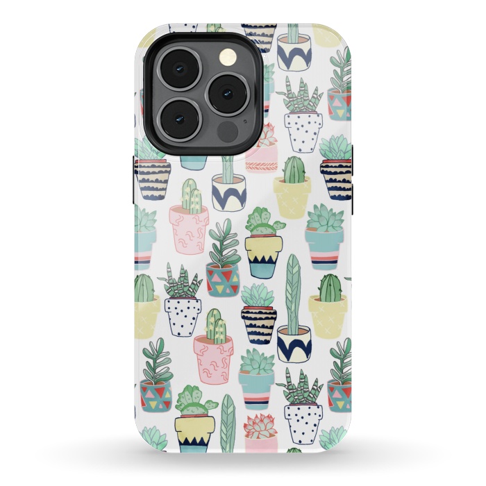 iPhone 13 pro StrongFit Cute Cacti in Pots by Tangerine-Tane