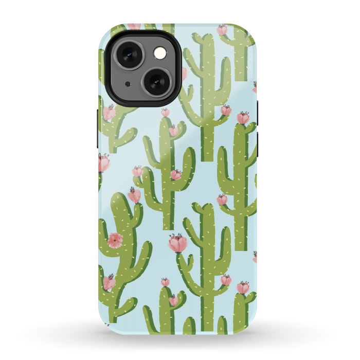 iPhone 13 mini StrongFit Summer Cactus by Uma Prabhakar Gokhale