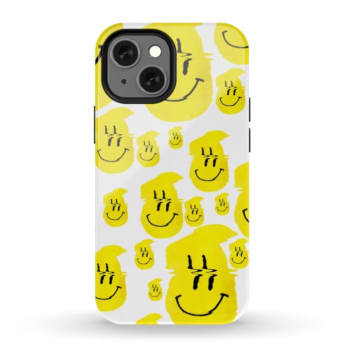 iPhone 13 mini StrongFit Glitch Smiley by Ali Gulec