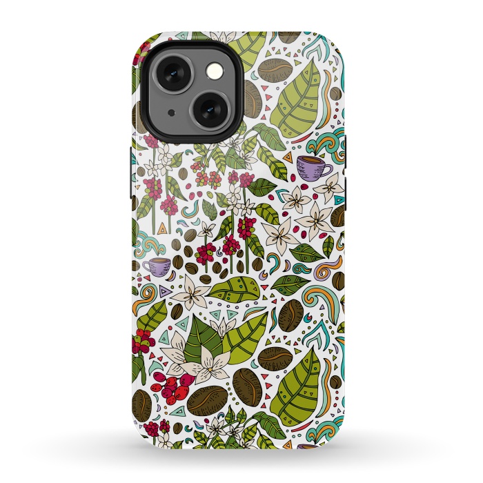 iPhone 13 mini StrongFit Coffee Paradise by Pom Graphic Design