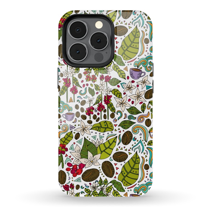 iPhone 13 pro StrongFit Coffee Paradise by Pom Graphic Design
