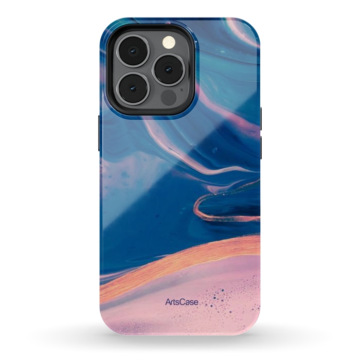 iPhone 13 pro StrongFit Acrylic Paint Abstract Marbling by ArtsCase