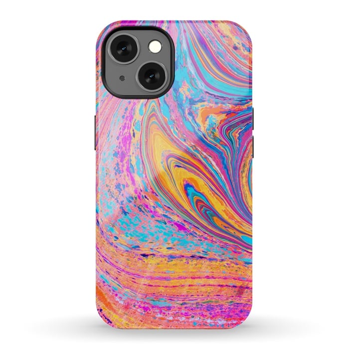 iPhone 13 StrongFit Colorful Marbling Artwork by ArtsCase