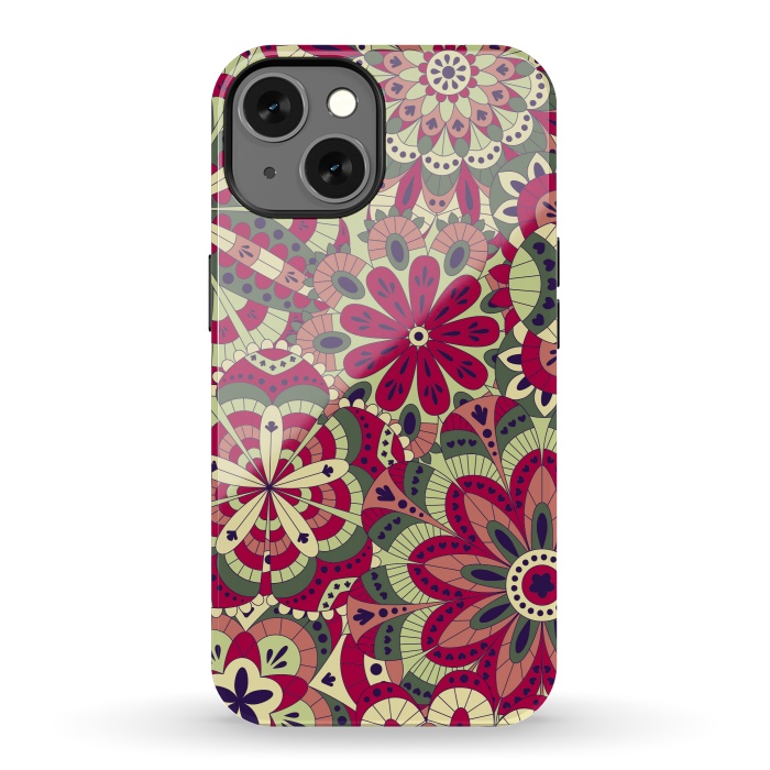 iPhone 13 StrongFit Floral Made with Many Mandalas por ArtsCase