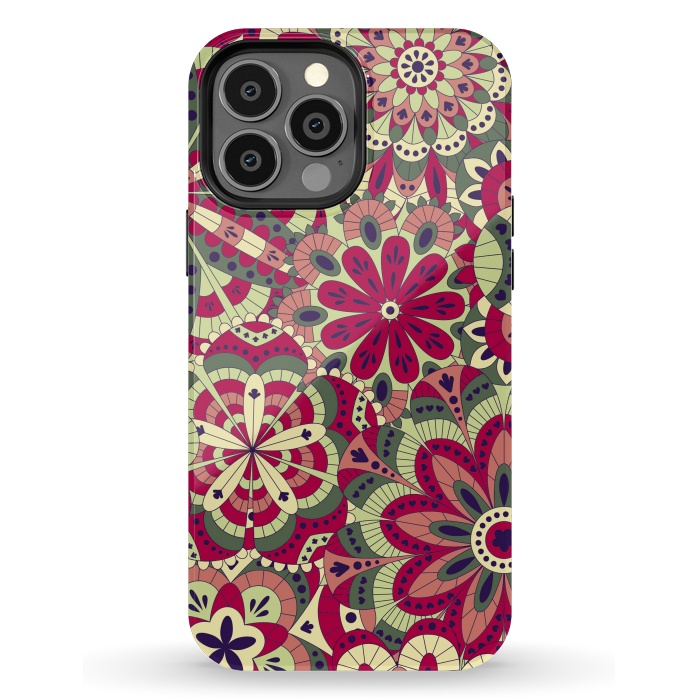 iPhone 13 Pro Max StrongFit Floral Made with Many Mandalas by ArtsCase