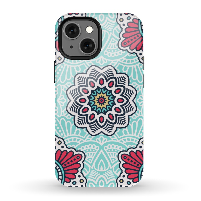 iPhone 13 mini StrongFit Mandala Pattern with Decorative Elements by ArtsCase